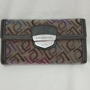 3/$21 LIZ CLAIBORNE Wallet Logo Checkbook Canvas